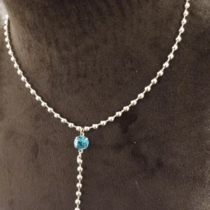 Silver and blue necklace 16 in